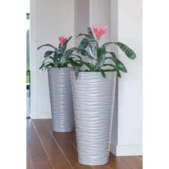 Form Plastic Plantenpot rond - kunststof - wit - D35 x H69 cm Outlet