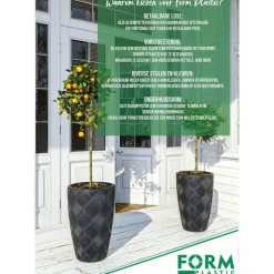 Form Plastic Plantenpot/bloempot - kunststof - zwart - 40 x 42 cm