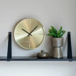 House Nordic Forno zwarte wandplank met leren riemen. Outlet