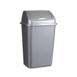 Forte Plastics Prullenbak - zilver - vuilnisbak met deksel - 30 l Clearance