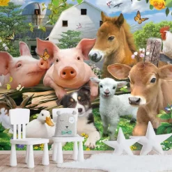 Reinders Fotobehang Boerderijdieren - 260 x 384cm - Bont Discount