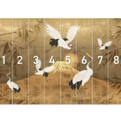 Reinders Fotobehang Kraanvogels - 260 x 384cm - Goudkleurig Discount