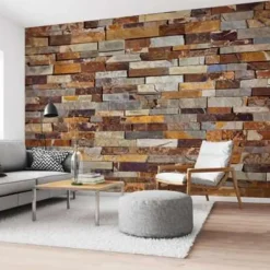 Reinders Fotobehang Natuurstenen muur - 260 x 384cm - Bruin Discount