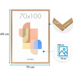 ACAZA Fotolijst - Wissellijst voor Posters - 70x100 cm - MDF - Warme Eik Sale