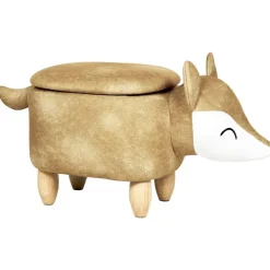 Beliani FOX - Poef - Oranje - 32 cm - Fluweel Best