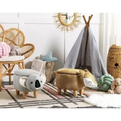 Beliani FOX - Poef - Oranje - 32 cm - Fluweel Best