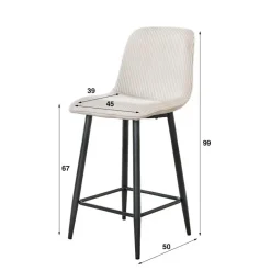 Fraaai - Freyja barstoel rib - gebroken wit Sale