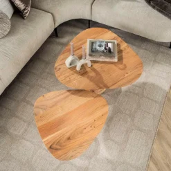 Fraaai - Nicholas salontafel set van 2 driehoekig - massief acacia New