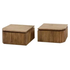 Fraaai - Sedona nachtkastje set van 2 wave L+R afgerond - mangohout Hot