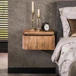 Fraaai - Sedona nachtkastje set van 2 wave L+R afgerond - mangohout Hot