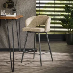 Fraaai - Zayn barstoel bouclé - zand Outlet