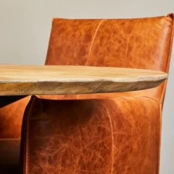 Furndea Brixon eettafel industrieel rond mangohout 77xØ130 cm