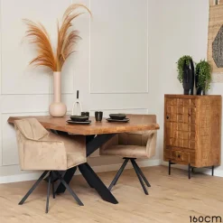 Furndea Devi eettafel boomstam mangohout 160x90x76