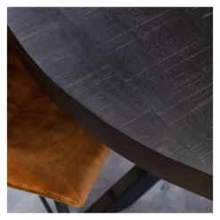 Furndea Eettafel Morada industrieel rond mango hout zwart 150x150x76cm Clearance