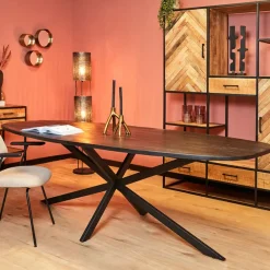 Furndea Eleanor eettafel Deens ovaal zwart - 100x200x76 cm Online