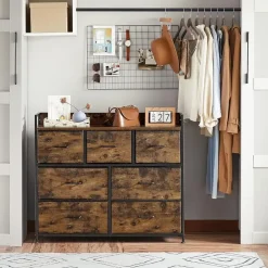 Furnihaus Commode kast 7 stoffen laden met handgrepen metalen frame industrieel Sale