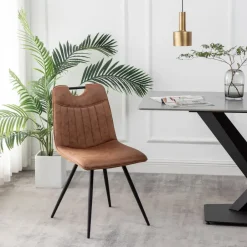 Furnihaus Eetkamerstoel Leon Microvezel Cognac Set van 2 Hot