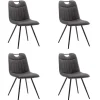 Furnihaus Eetkamerstoelen set van 4 - Leon - Microvezel - Antraciet Outlet