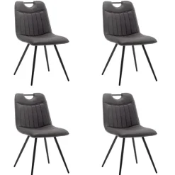 Furnihaus Eetkamerstoelen set van 4 - Leon - Microvezel - Antraciet Outlet