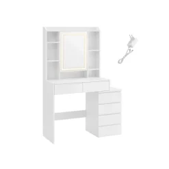 Furnihaus Kaptafel LED 3 kleuren lichtsterkte instelbaar met spiegel voor Sale