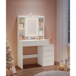 Furnihaus Kaptafel LED 3 kleuren lichtsterkte instelbaar met spiegel voor Sale