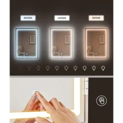 Furnihaus Kaptafel LED 3 kleuren lichtsterkte instelbaar met spiegel voor Sale