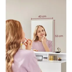 Furnihaus Kaptafel met rechthoekige spiegel en 2 lades, cosmetische tafel Best