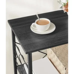 Furnihaus Keukentrolley - op wieltjes - 2 legplanken - zwart - 60cm Hot