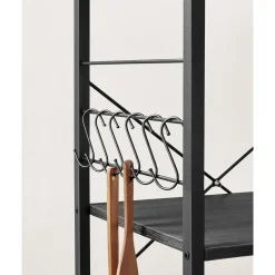 Furnihaus Keukentrolley - op wieltjes - 2 legplanken - zwart - 60cm Hot