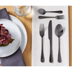 Beliani FUSILLI - Bestekset - Zwart - Roestvrij staal New