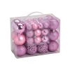 G. Wurm Kerstballen - 50ST - roze - 3 - 4 - 6 cm - kunststof New