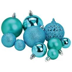 G. Wurm Kerstballen - 50ST - turquoise blauw - 3 - 4 - 6 cm Sale