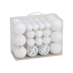 G. Wurm Kerstballen - 50ST - wit - 3 - 4 - 6 cm - kunststof Outlet