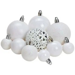 G. Wurm Kerstballen - 50ST - wit - 3 - 4 - 6 cm - kunststof Outlet