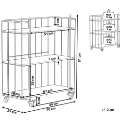 Beliani GABBS - Keukentrolley - Lichte houtkleur - Metaal