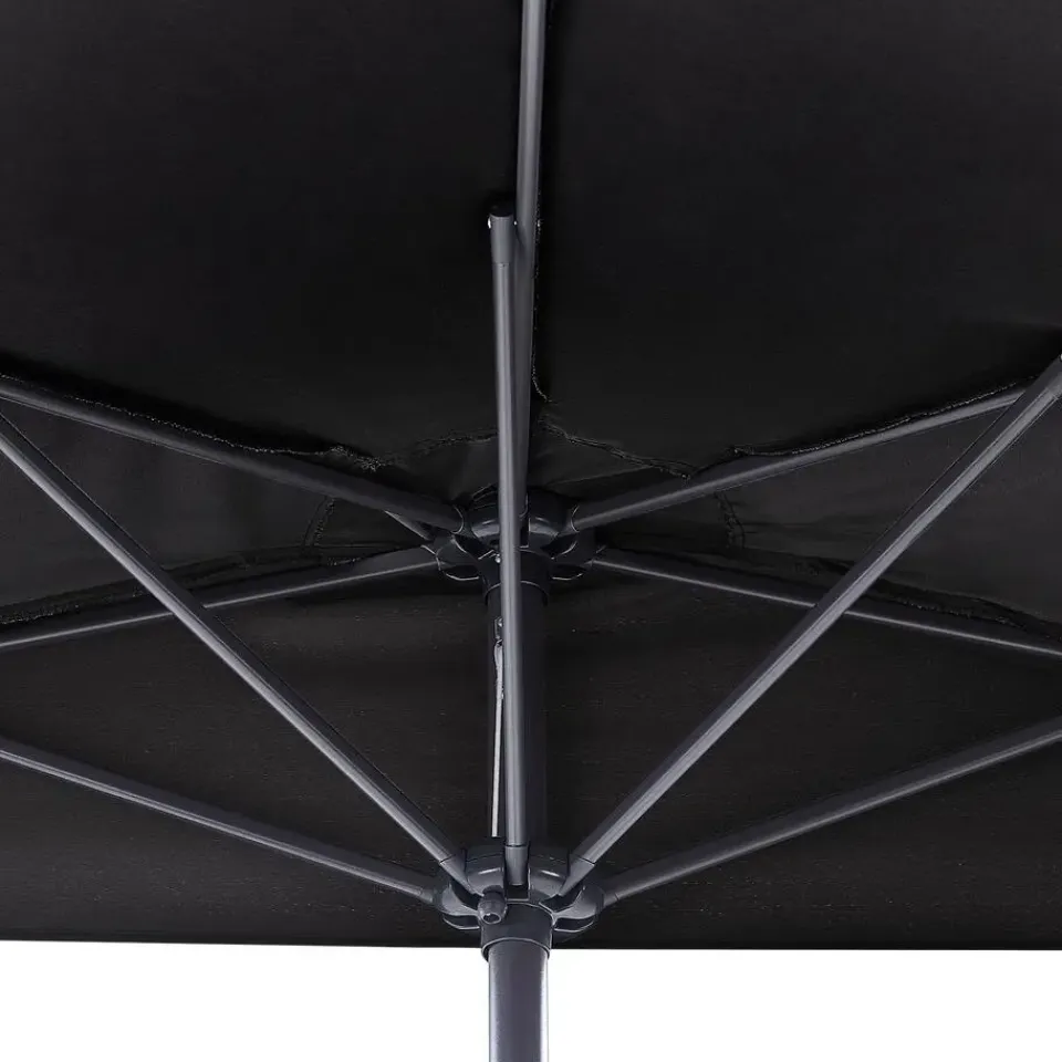 Beliani GALATI - Halfronde parasol - Zwart - 270 cm - Polyester