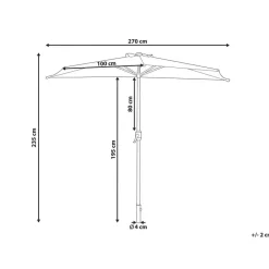 Beliani GALATI - Halfronde parasol - Groen - 270 cm - Polyester New