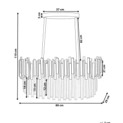 Beliani GARCIA - Kroonluchter - Goud - Aluminium New