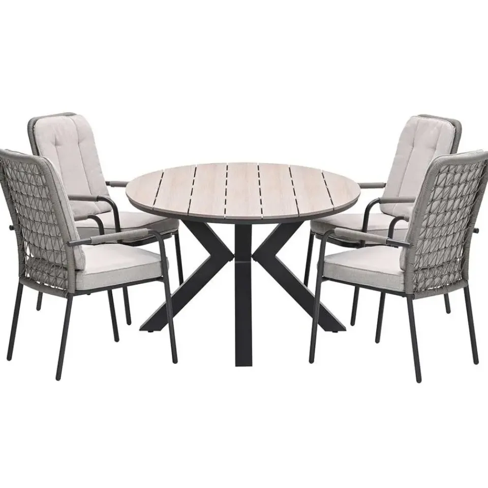 Garden Impressions Aleria - Tulli tuinset 5-delig taupe 180x115 cm Discount