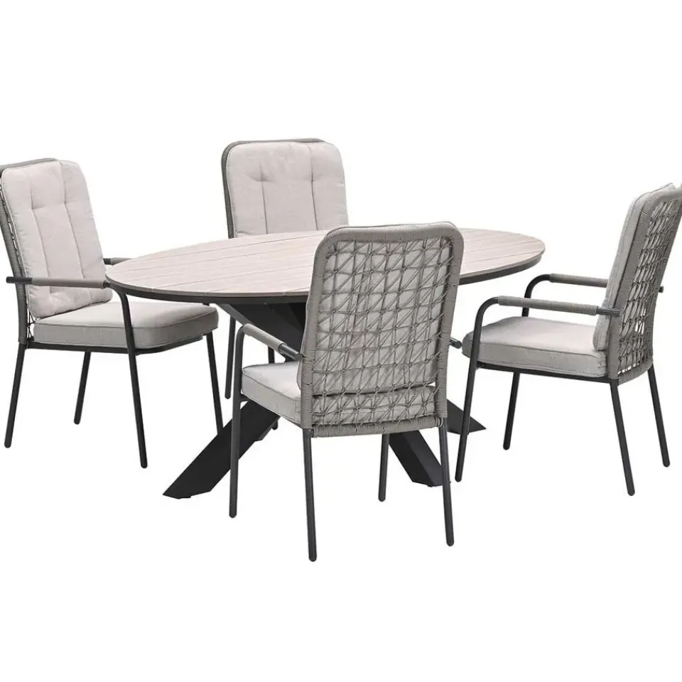 Garden Impressions Aleria - Tulli tuinset 5-delig taupe 180x115 cm Discount