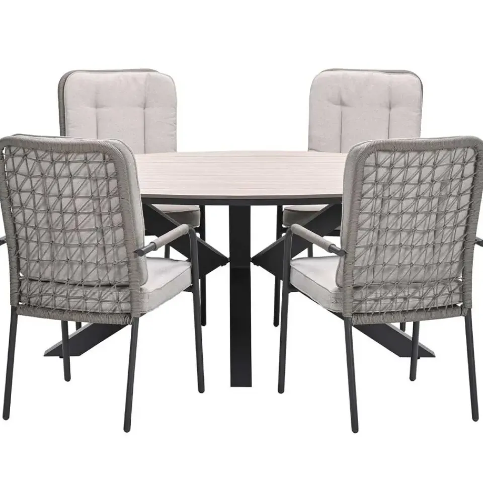 Garden Impressions Aleria - Tulli tuinset 5-delig taupe 180x115 cm Discount