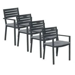Garden Impressions Amarillo tuinstoel donker grijs - 4 stuks Outlet