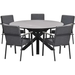 Garden Impressions Angela tuinset 6-delig - Duuk tuintafel Ø150 cm Best