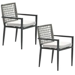 Garden Impressions Burela tuinstoel taupe - 2 stuks Hot