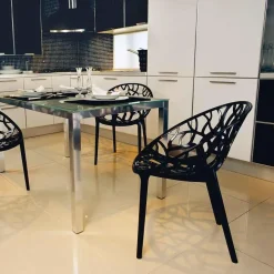 Garden Impressions Crystal tuinstoel zwart - 2 stuks New