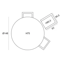 Garden Impressions Dane - Tulli tuinset 6-delig Ø148x75 cm Online