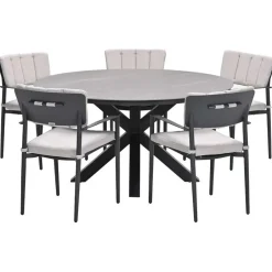 Garden Impressions Dane tuinset 6-delig - Duuk tuintafel Ø150 cm Hot