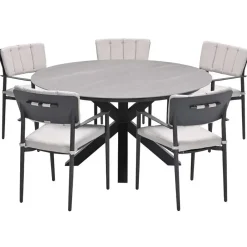 Garden Impressions Dane tuinset 6-delig - Duuk tuintafel Ø150 cm Hot