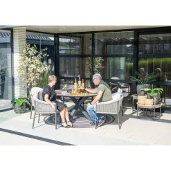 Garden Impressions Delvin tuinset 6-delig - Duuk tuintafel Ø150 cm Hot