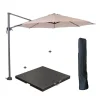 Garden Impressions Hawaii parasol S Ø300 ecru + 80kg voet en hoes Hot